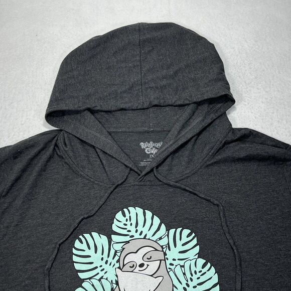 Rainforest Cafe Women's XXL Orlando Cropped Lightweight Hoodie Sloth Sweatshirt - Picture 2 of 12